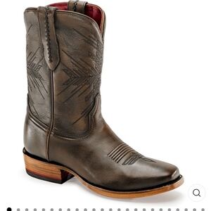 Men's Dark Brown Leather Cowboy Boots